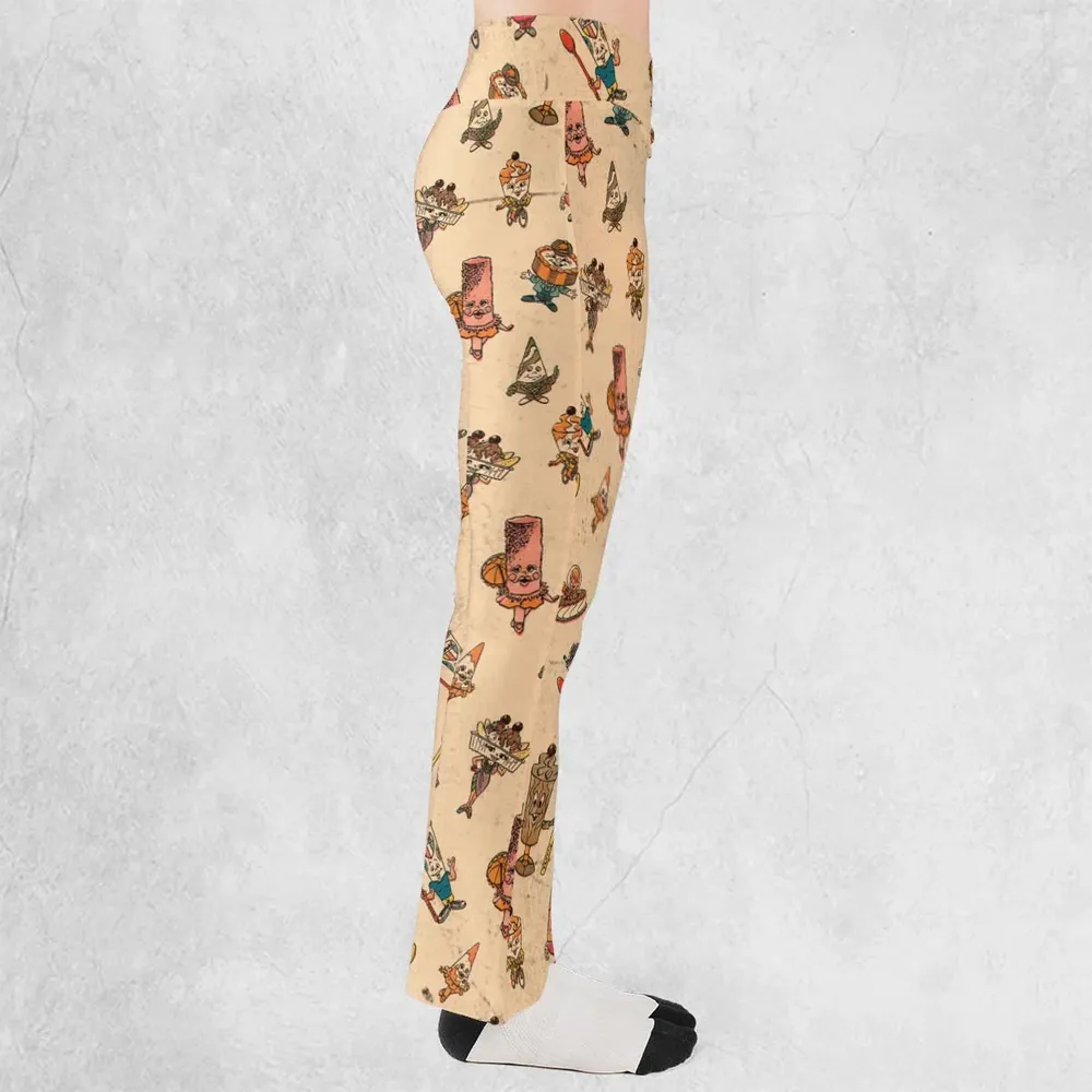 Retro Dessert Mascots Carvel comic book Ice Cream Flare Leggings - 2