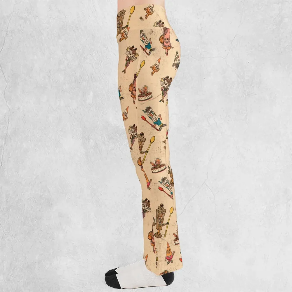 Retro Dessert Mascots Carvel comic book Ice Cream Flare Leggings - 3