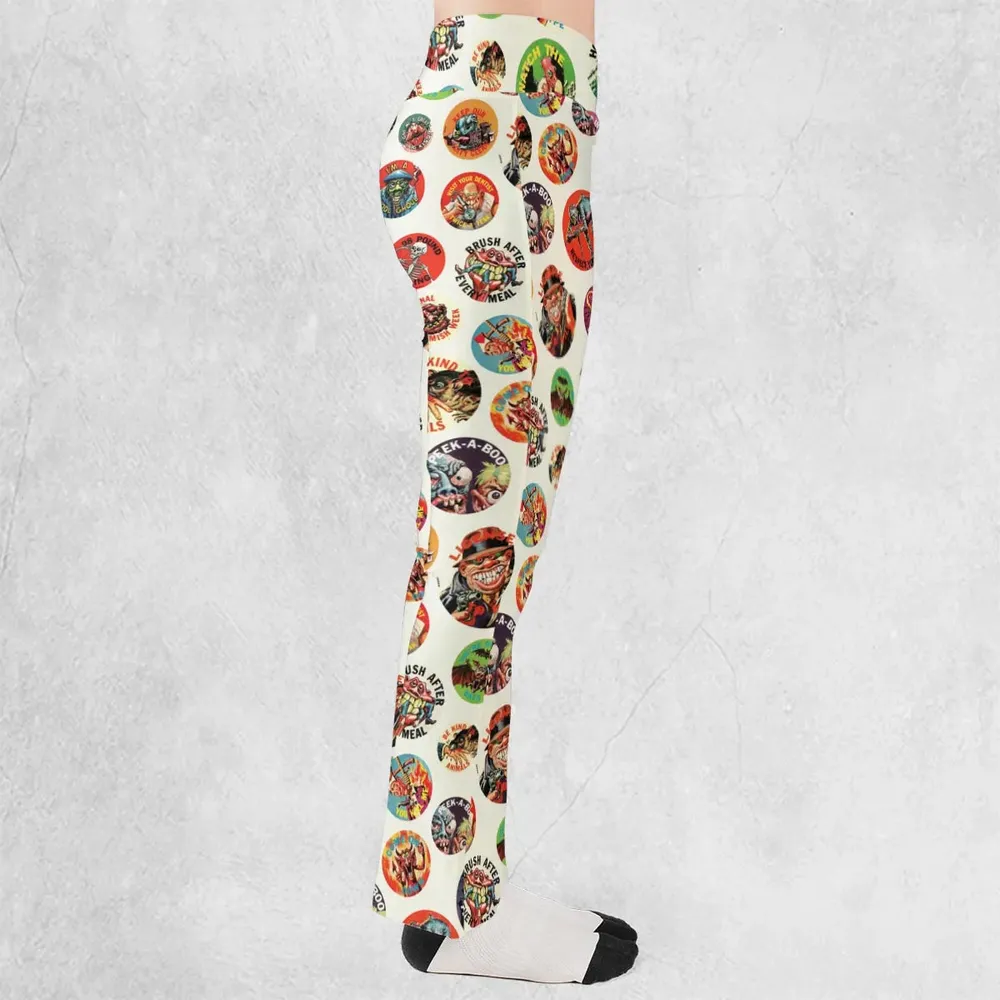 Nostalgic Memories Ugly Buttons Flare Leggings - 2