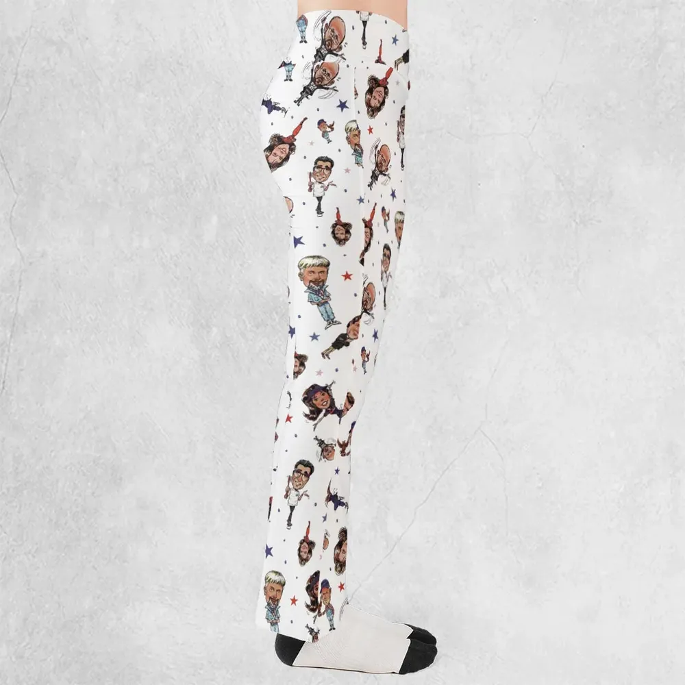 Red White Blaine Waiting For Guffman Flare Leggings - 2