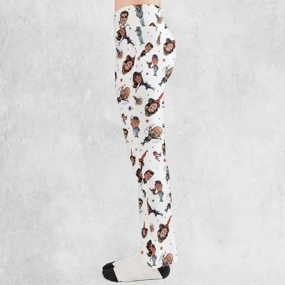 Red White Blaine Waiting For Guffman Flare Leggings - 3