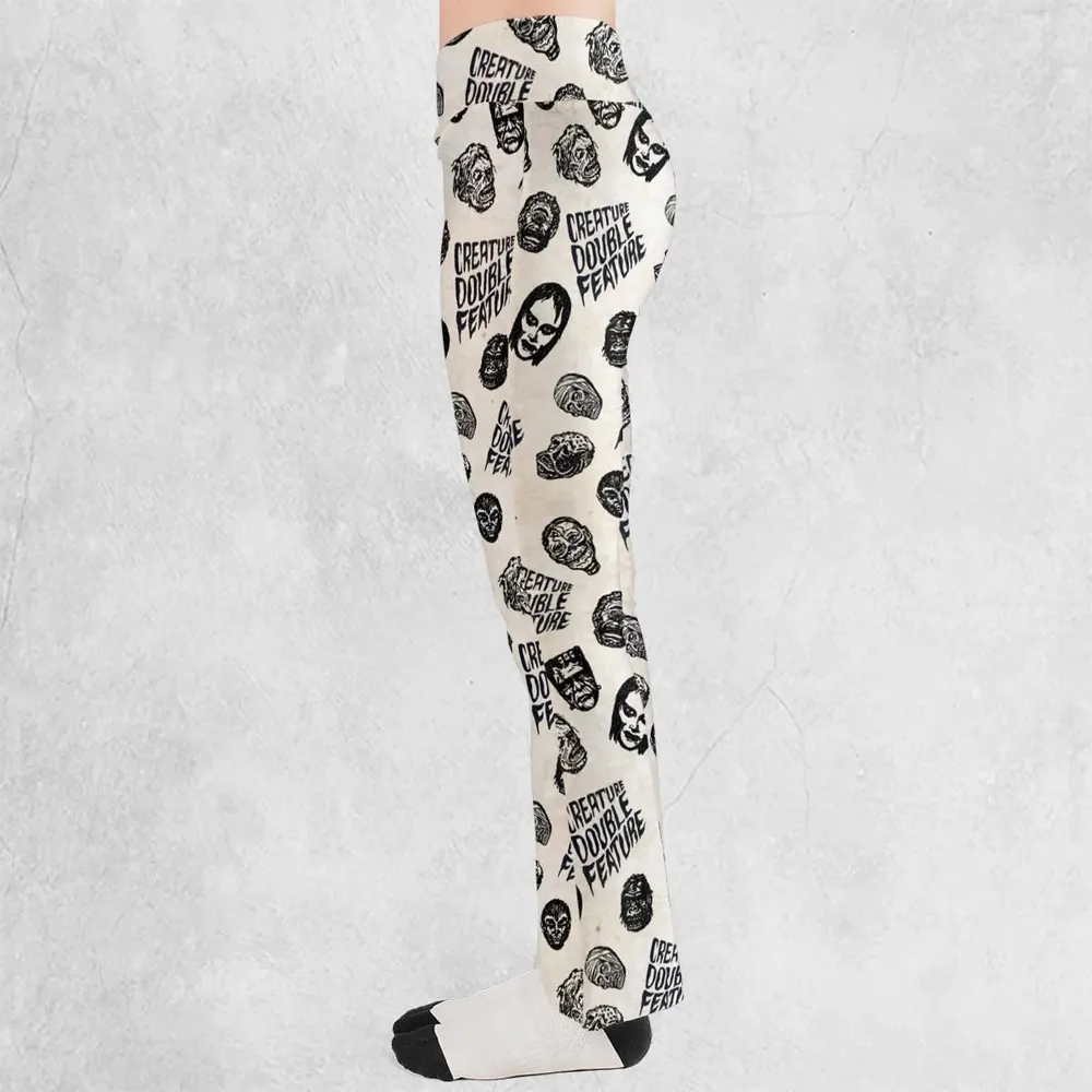 Creature Double Feature Horror Characters Flare Leggings - 3