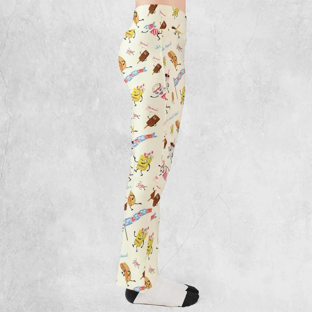 Let's All Go To The Lobby Retro Cartoon Flare Leggings - 2