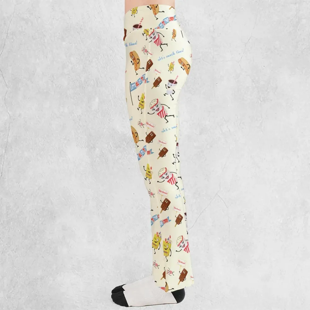 Let's All Go To The Lobby Retro Cartoon Flare Leggings - 3