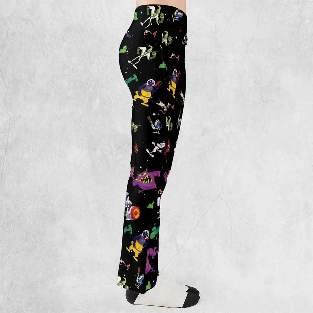 Earthworm Jim And Od Characters Flare Leggings - 2