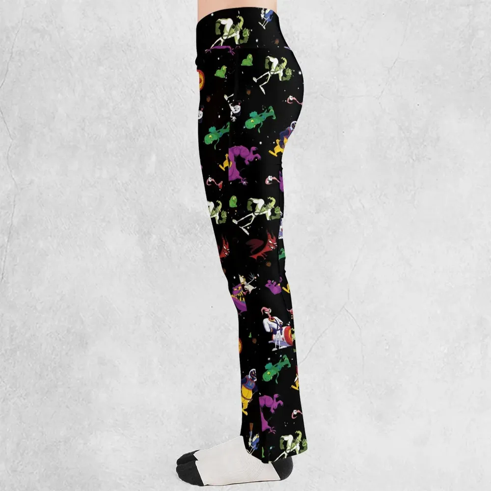 Earthworm Jim And Od Characters Flare Leggings - 3