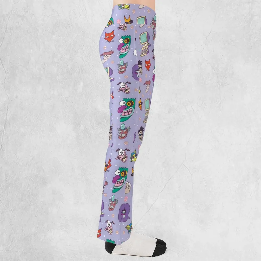 Floral Courage Courage the Cowardly Dog Flare Leggings - 2