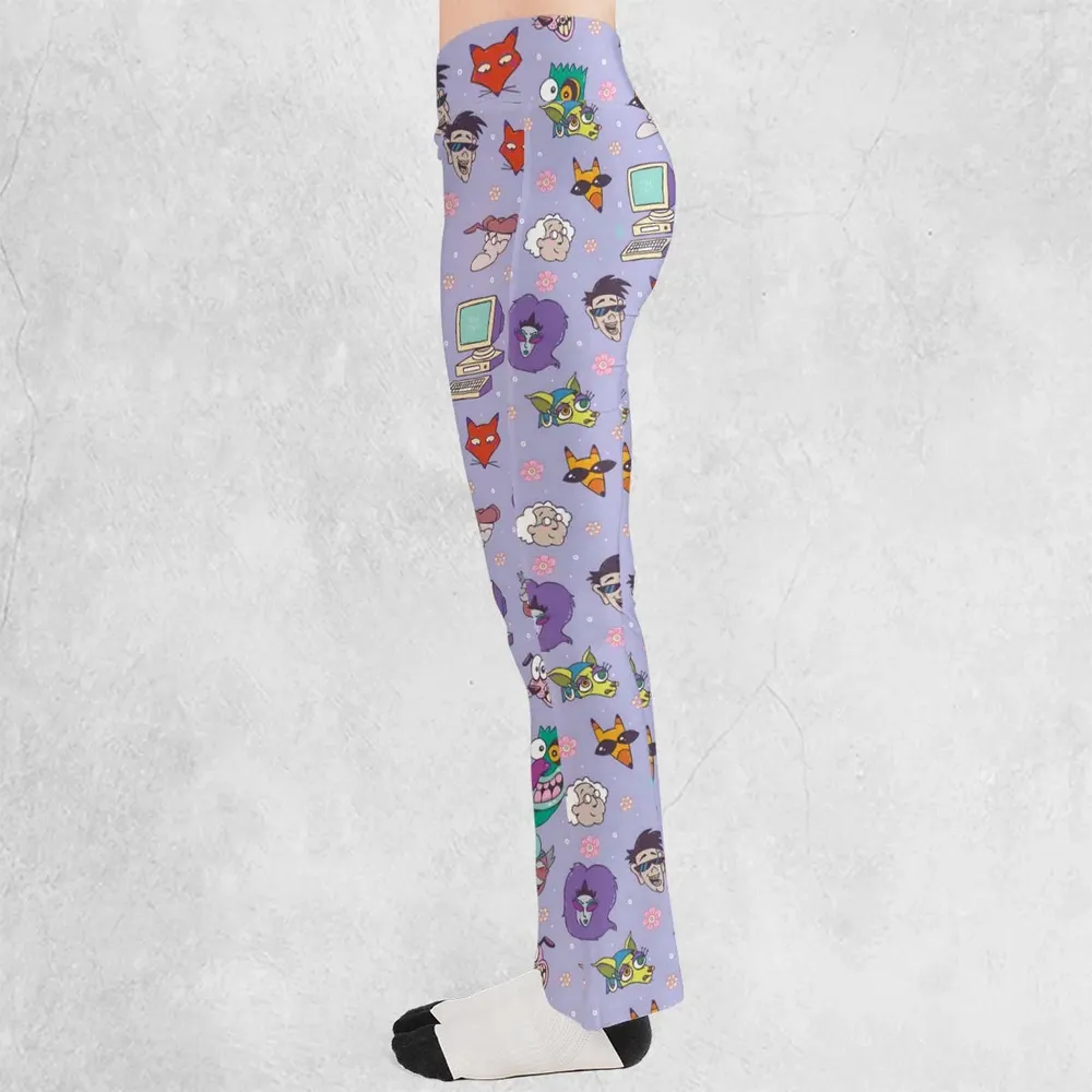 Floral Courage Courage the Cowardly Dog Flare Leggings - 3