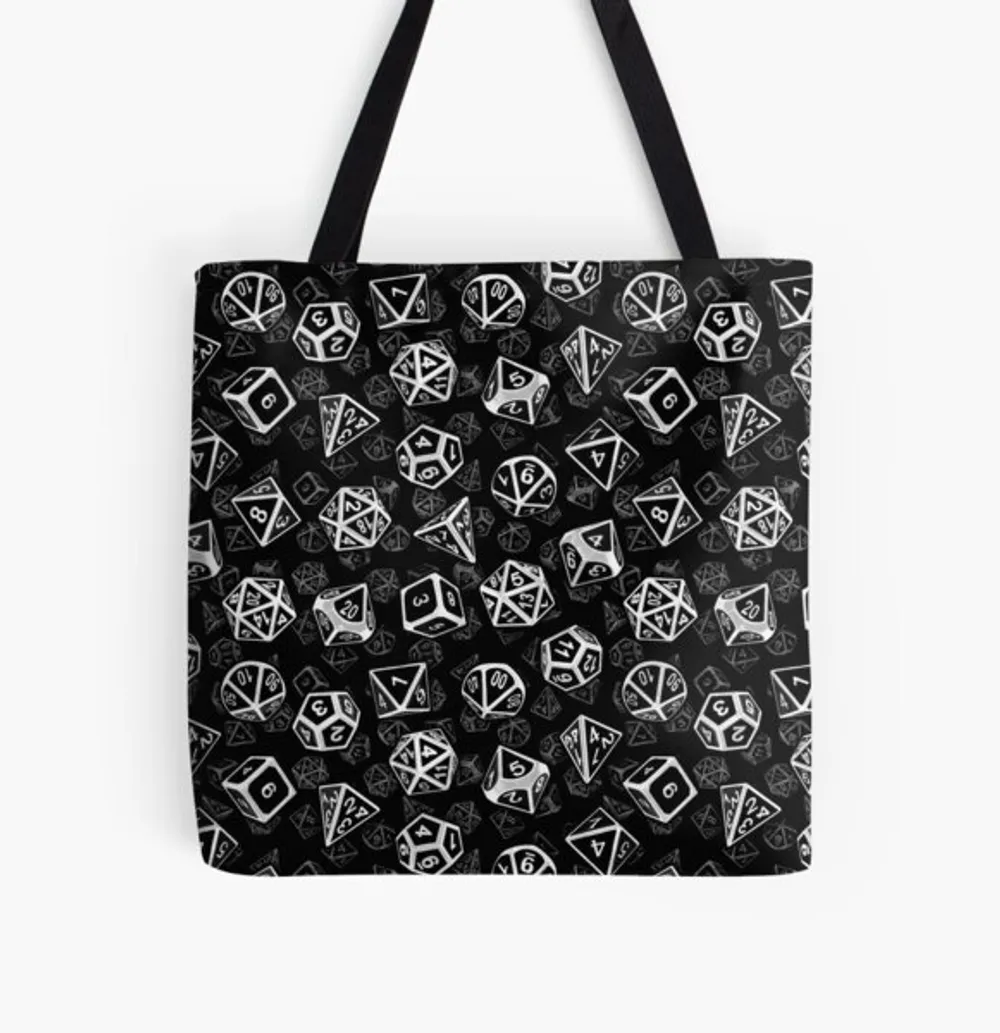 D20 Dice Set Lined Tote Bag - 1