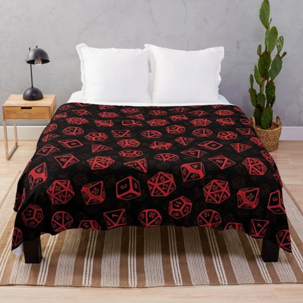 Dice Set Red Fleece Blanket - 1