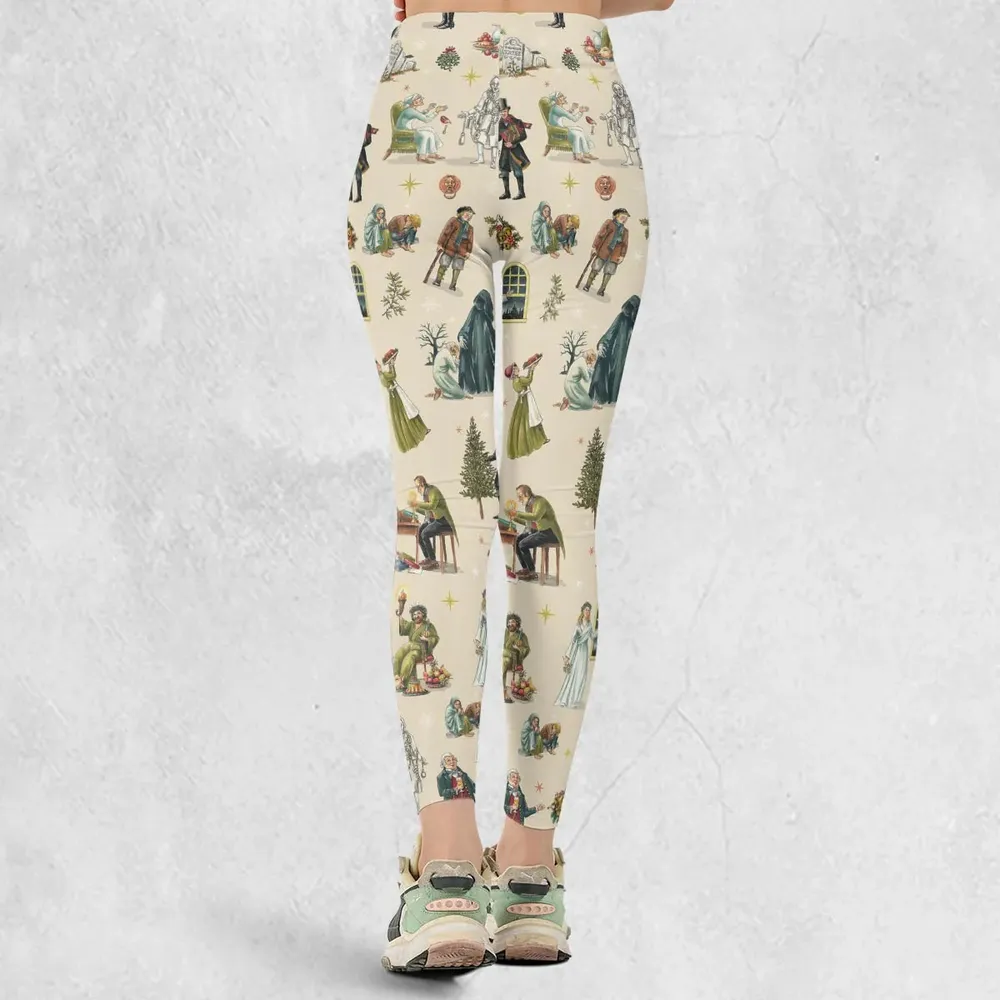 A Christmas Carol Characters Pattern Legging - 3