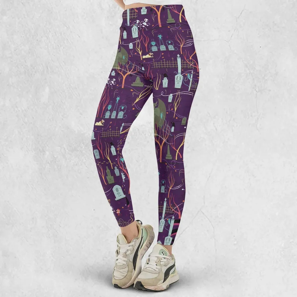 Nostalgic 80s 90s Spooky Scene Legging - 2