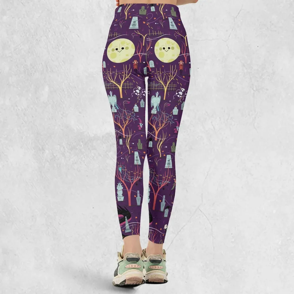 Nostalgic 80s 90s Spooky Scene Legging - 3