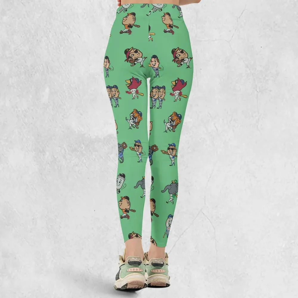 Baseball Mascot Pattern Legging - 3