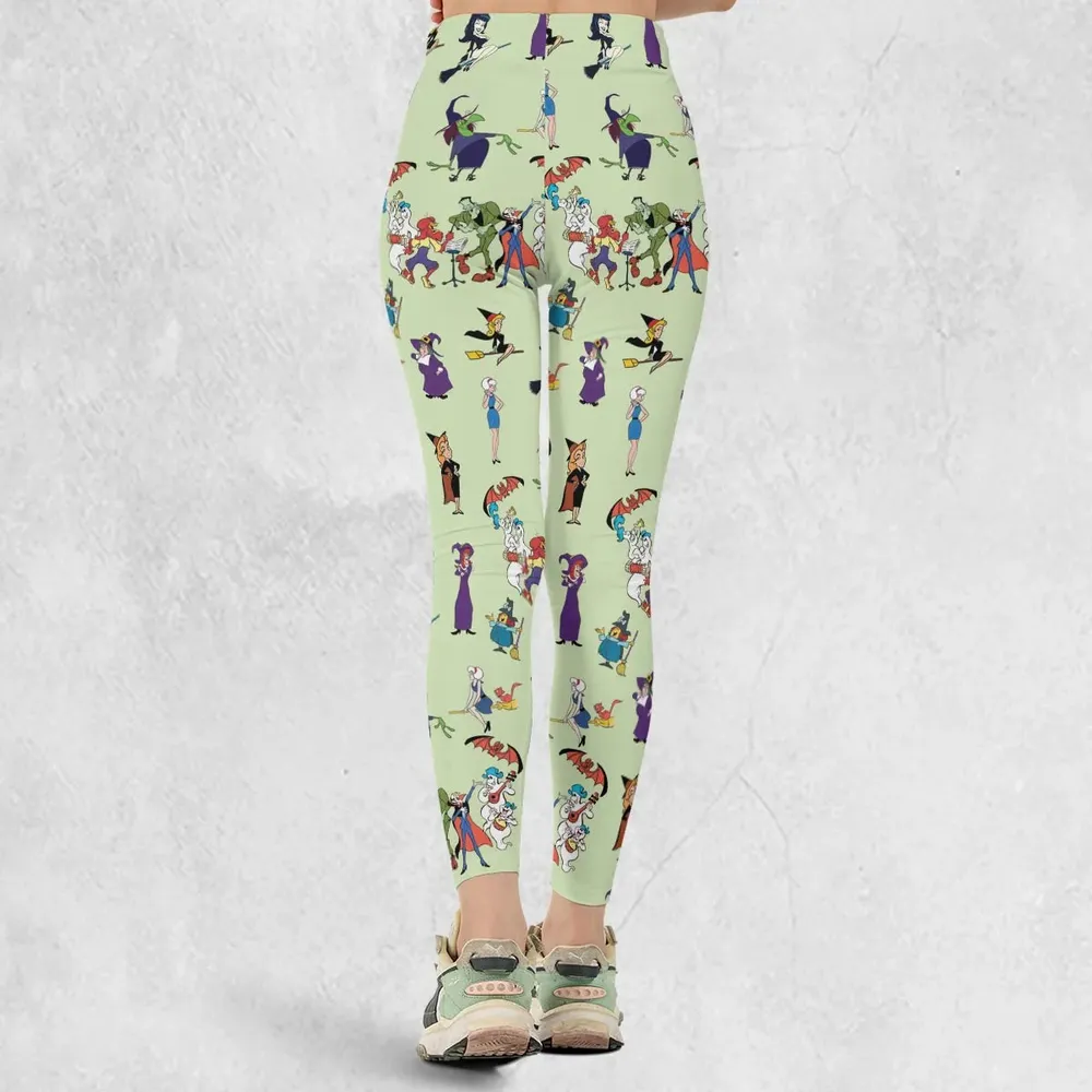 70s Witches Cartoon Characters Legging - 3