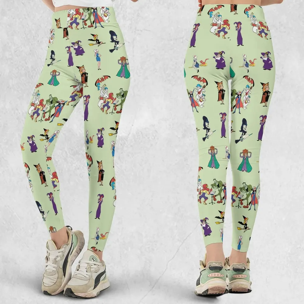 Witches Cartoon Characters Legging - 1