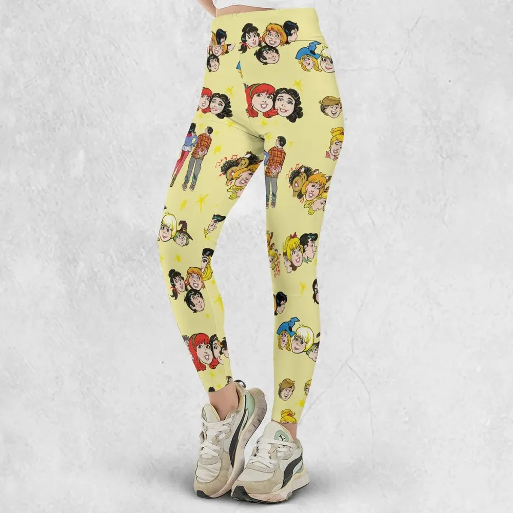 Nostalgic Cartoons in Archie Style Legging - 2