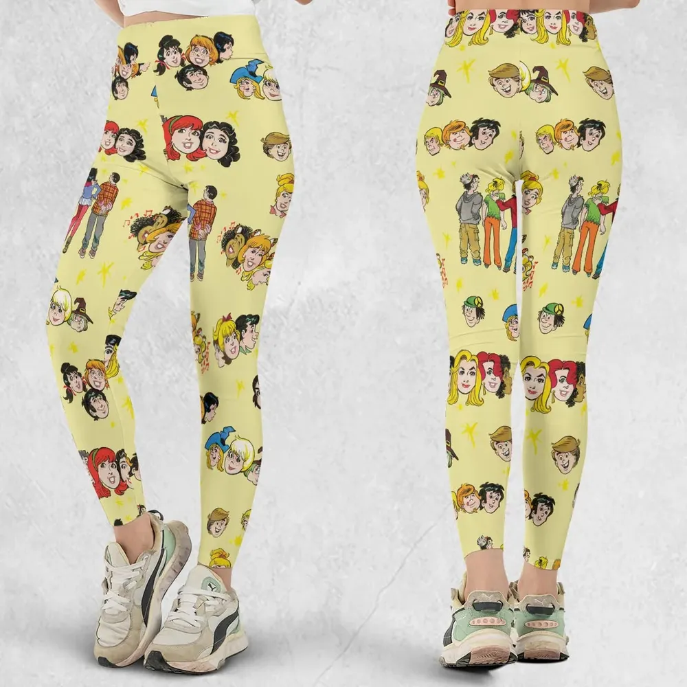Nostalgic Cartoons in Archie Style Legging - 1