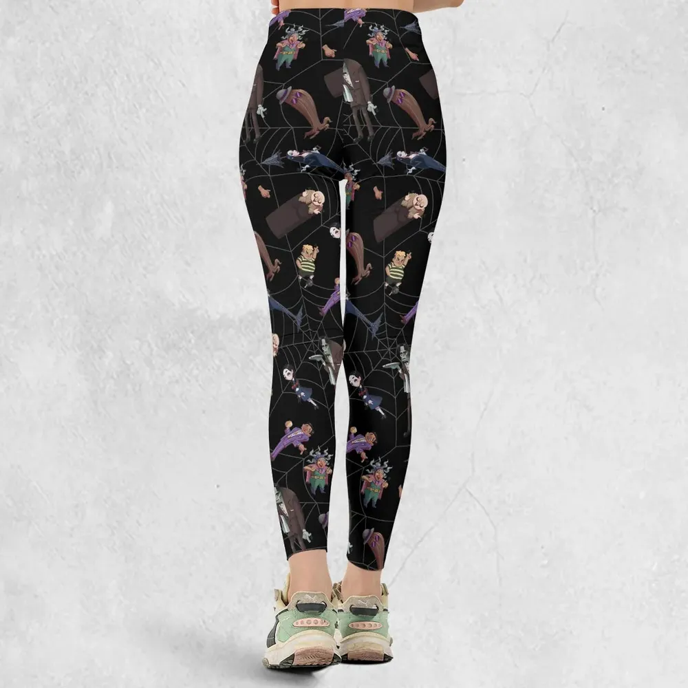 Groovie Addams Family  Cartoon Characters Legging - 3
