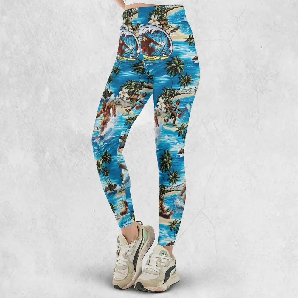 Bigfoot Surfing Summer Vibes Legging - 2