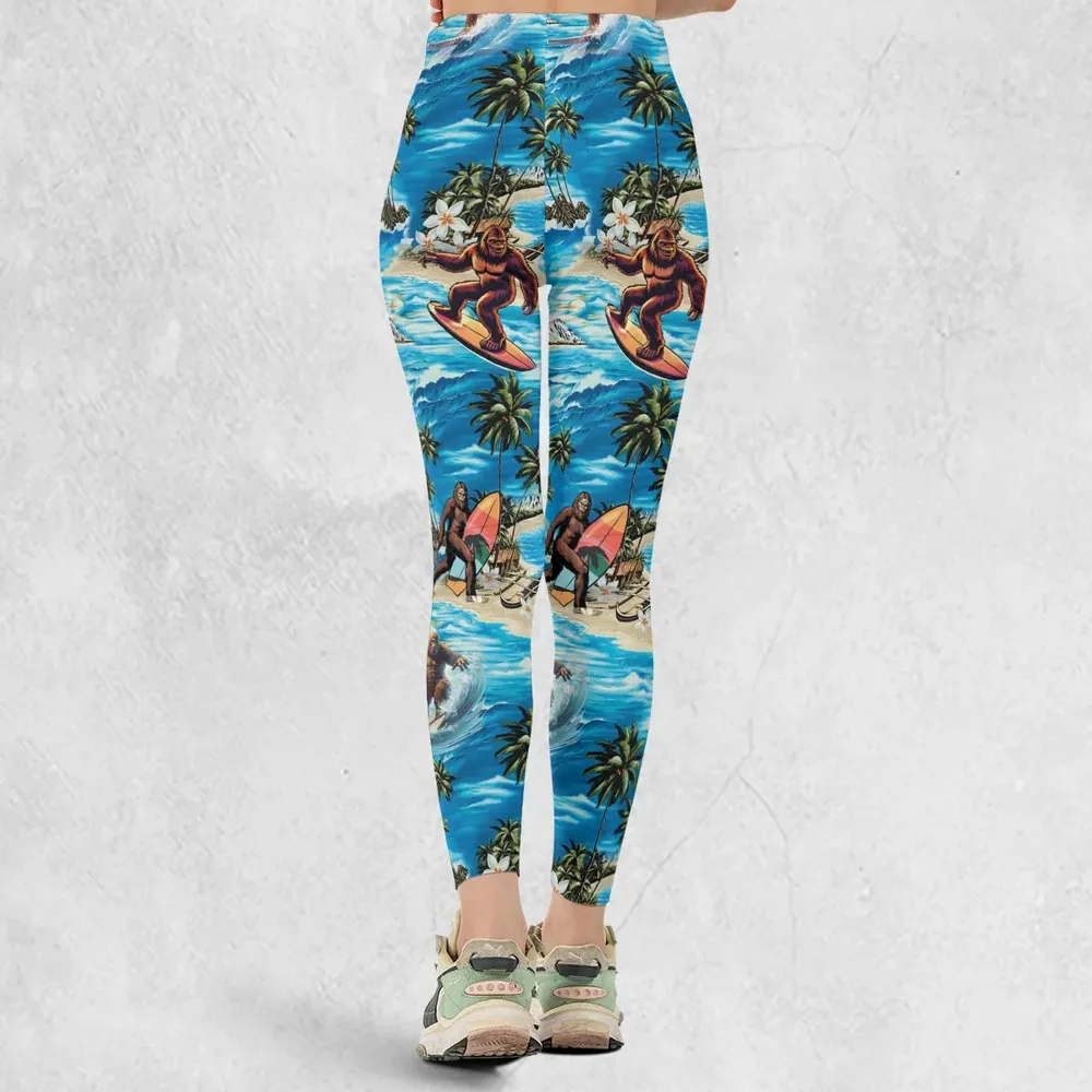 Bigfoot Surfing Summer Vibes Legging - 3