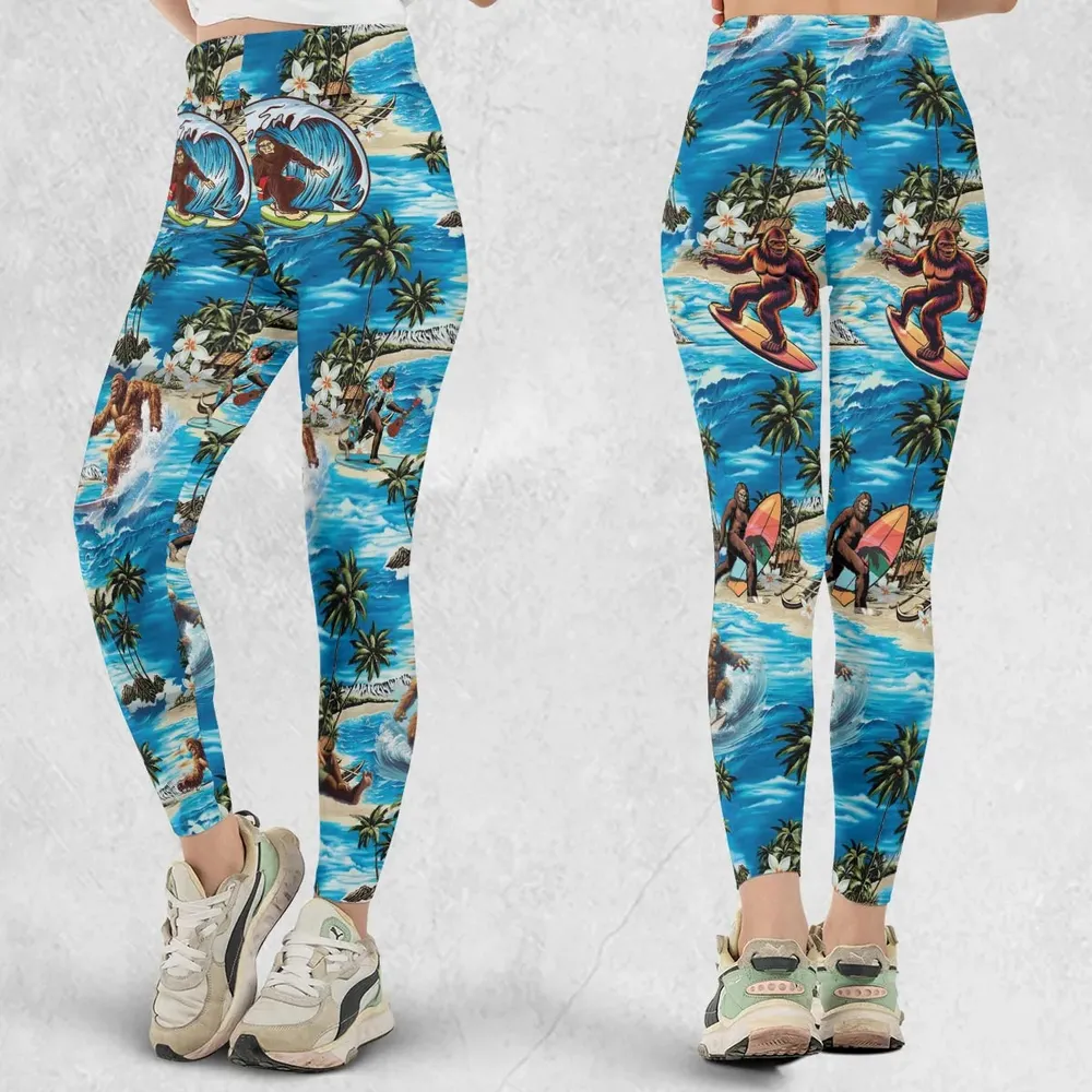 Bigfoot Surfing Summer Vibes Legging - 1