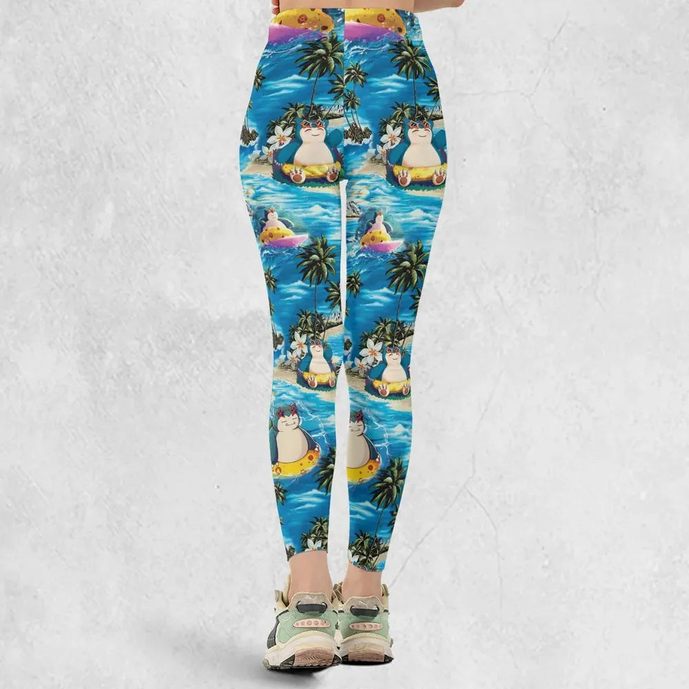 Snorlax Surfing Summer Vibes Legging - 3