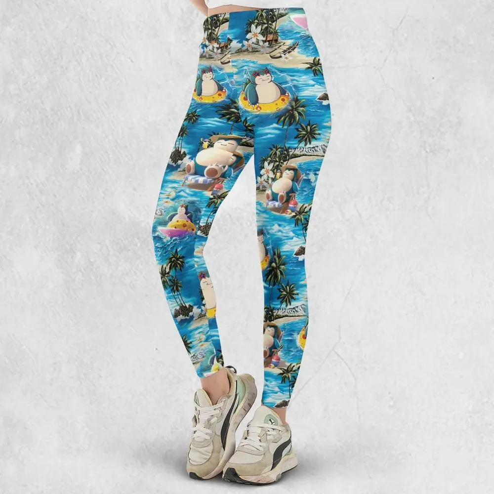 Snorlax Surfing Summer Vibes Legging - 2
