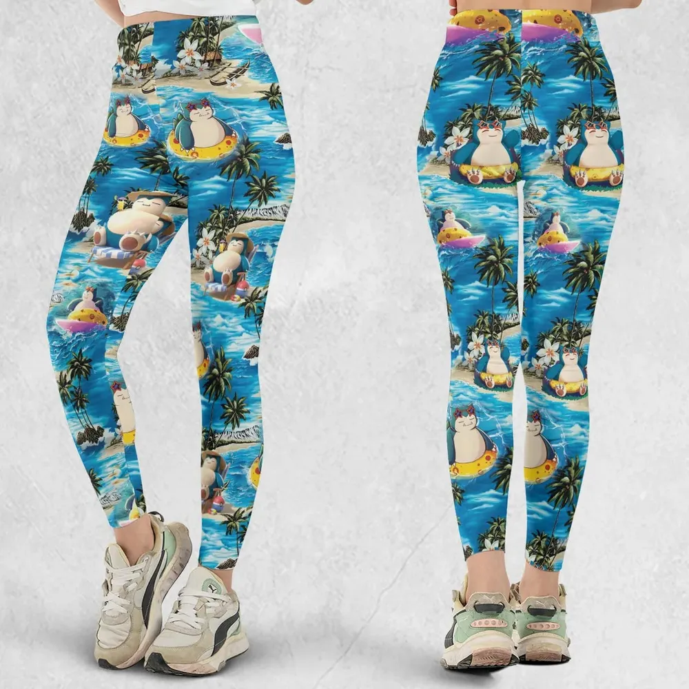 Snorlax Surfing Summer Vibes Legging - 1