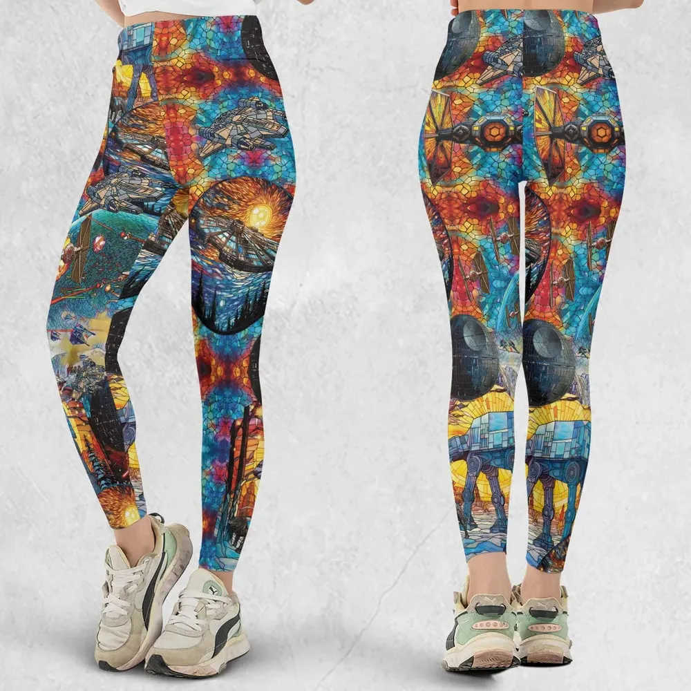Spaceships Death Star Suncatcher Glass Legging - 1