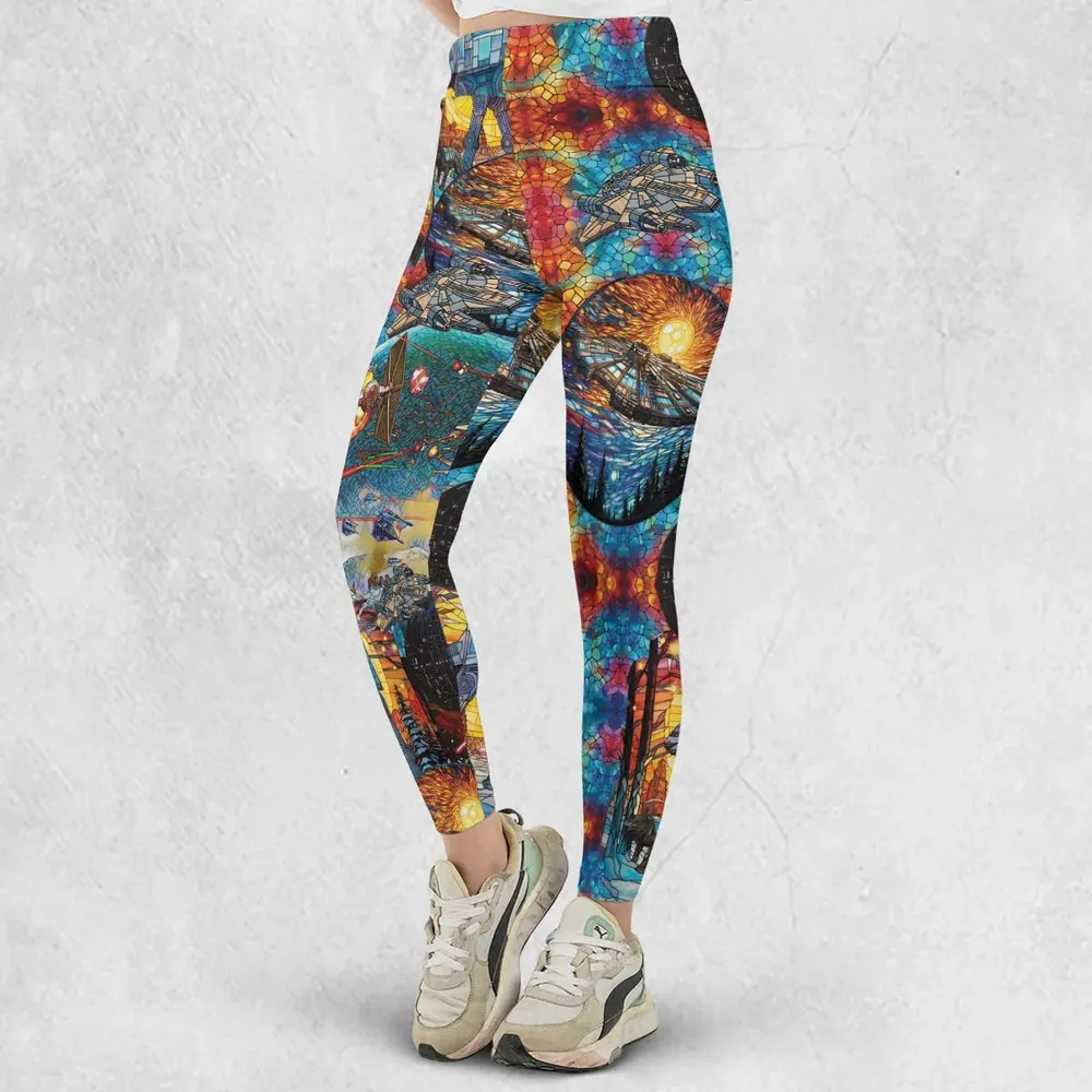 Spaceships Death Star Suncatcher Glass Legging - 2