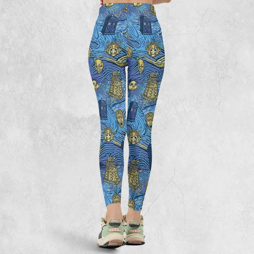 Starry Night Tardis Doctor Who Legging - 3