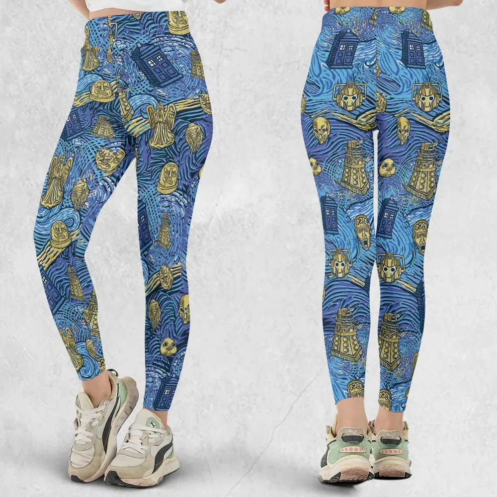 Starry Night Tardis Doctor Who Legging - 1