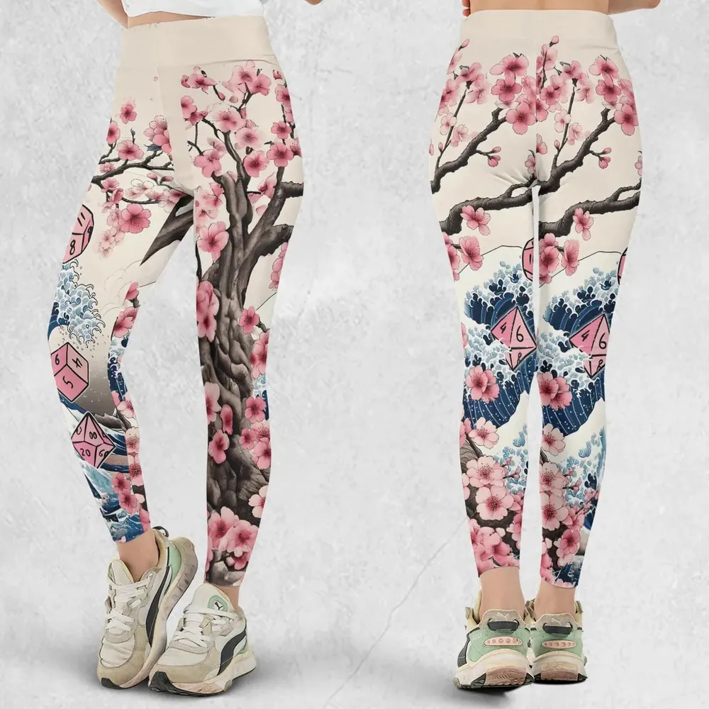 Pink Flower Dice DnD Legging - 1