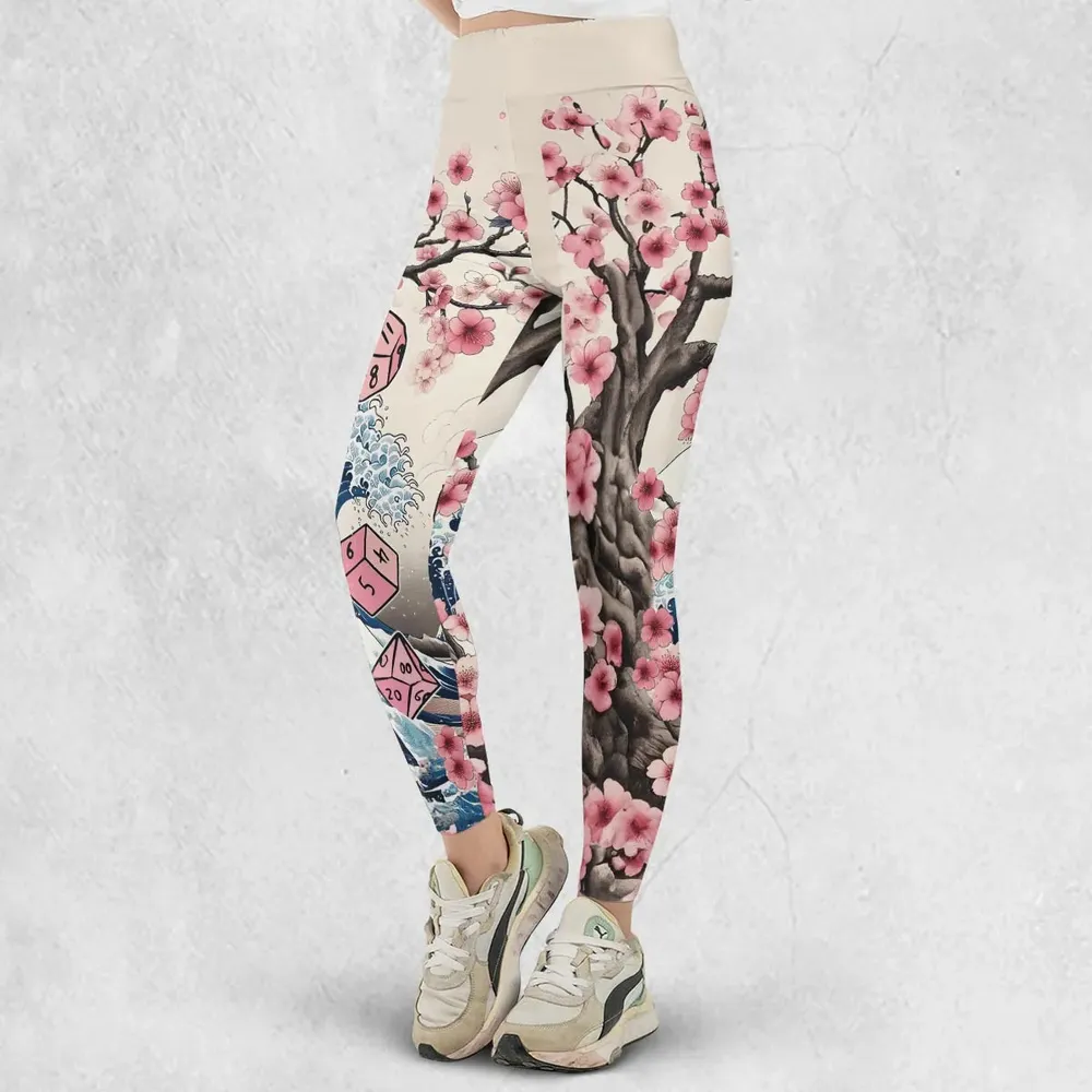 Pink Flower Dice DnD Legging - 2