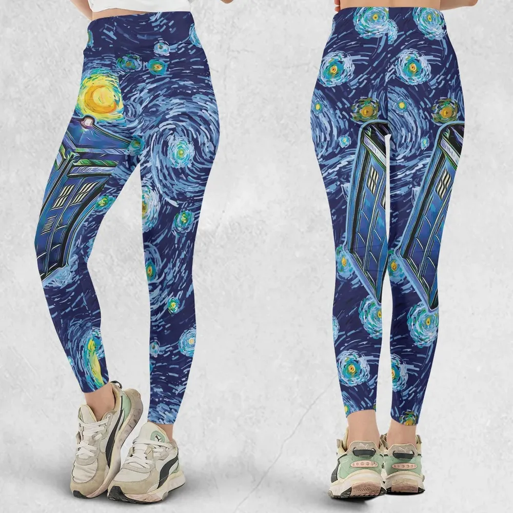 Tardis Starry Night Doctor Who Legging - 1