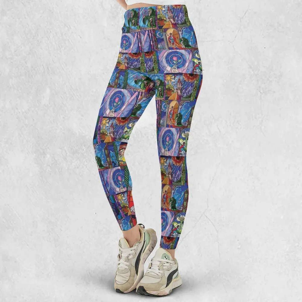 Beauty And The Beast Story Windows Legging - 2