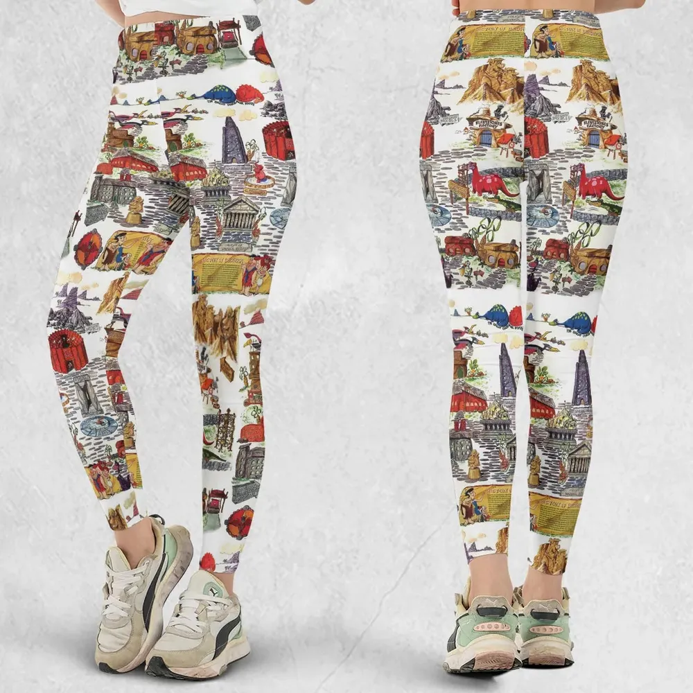 History Of Bedrock Flintstones Legging - 1