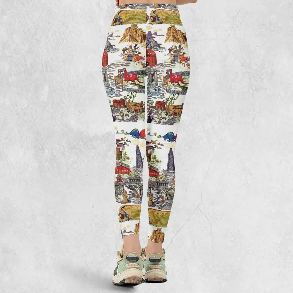 History Of Bedrock Flintstones Legging - 3
