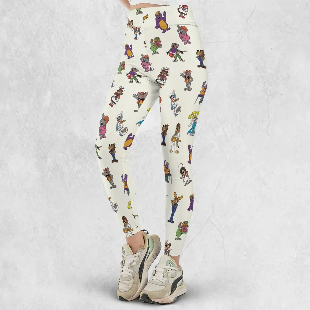 80s Pizza Time Theater Chuck E Cheese Legging - 2