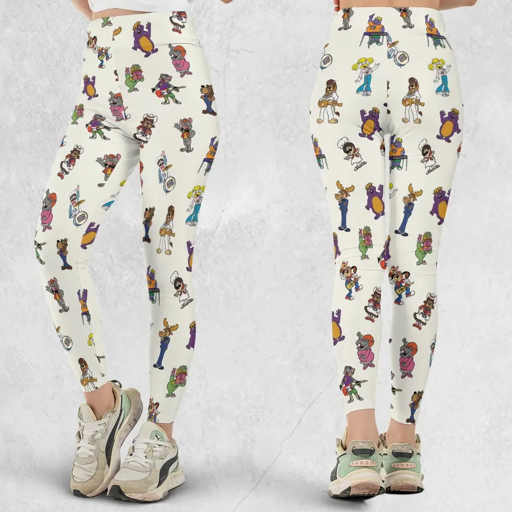 80s Pizza Time Theater Chuck E Cheese Legging - 1