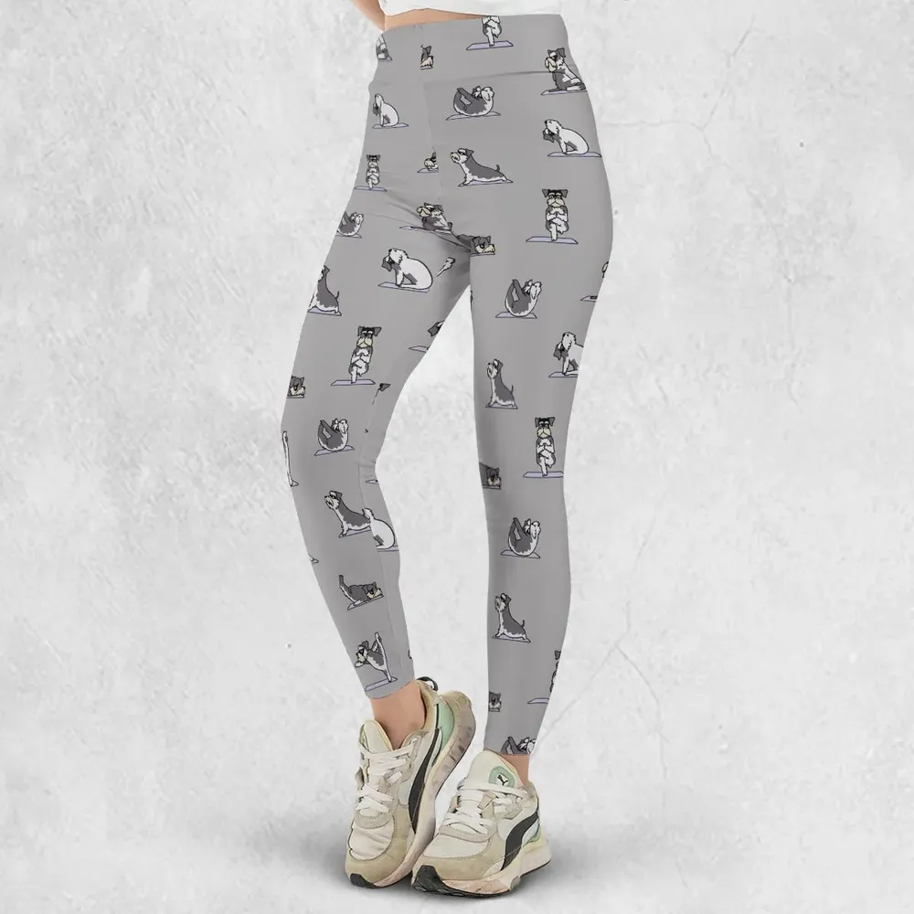 Miniature Schnauzer Yoga Pattern Legging - 2