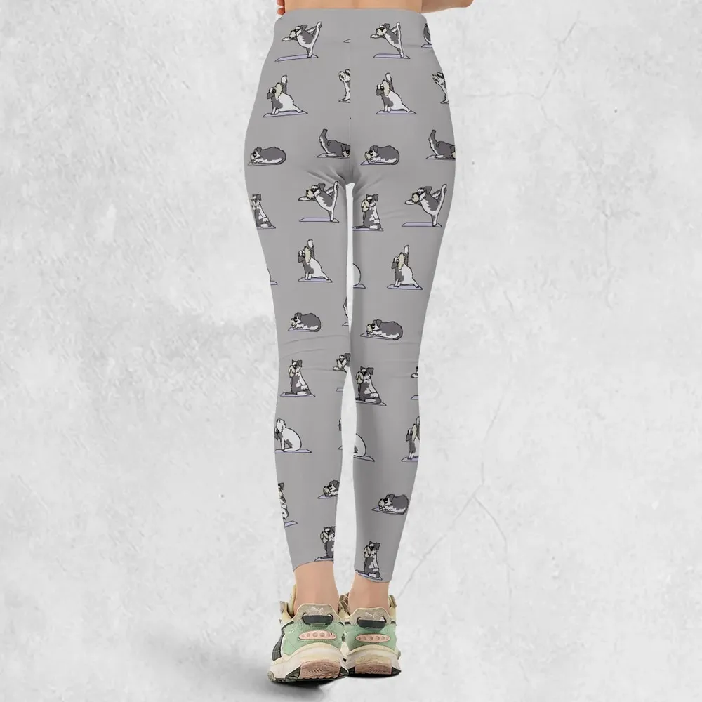 Miniature Schnauzer Yoga Pattern Legging - 3