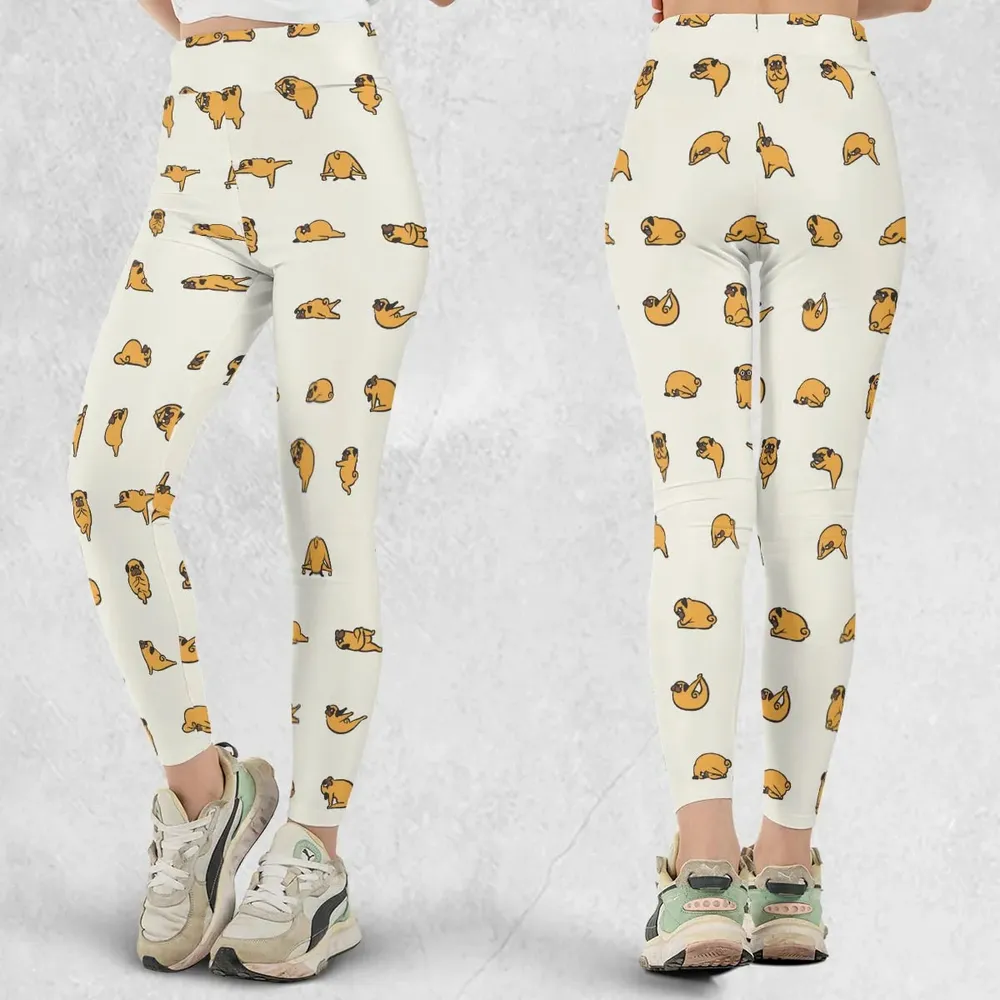 Pug Hot Yoga Pattern Legging - 1