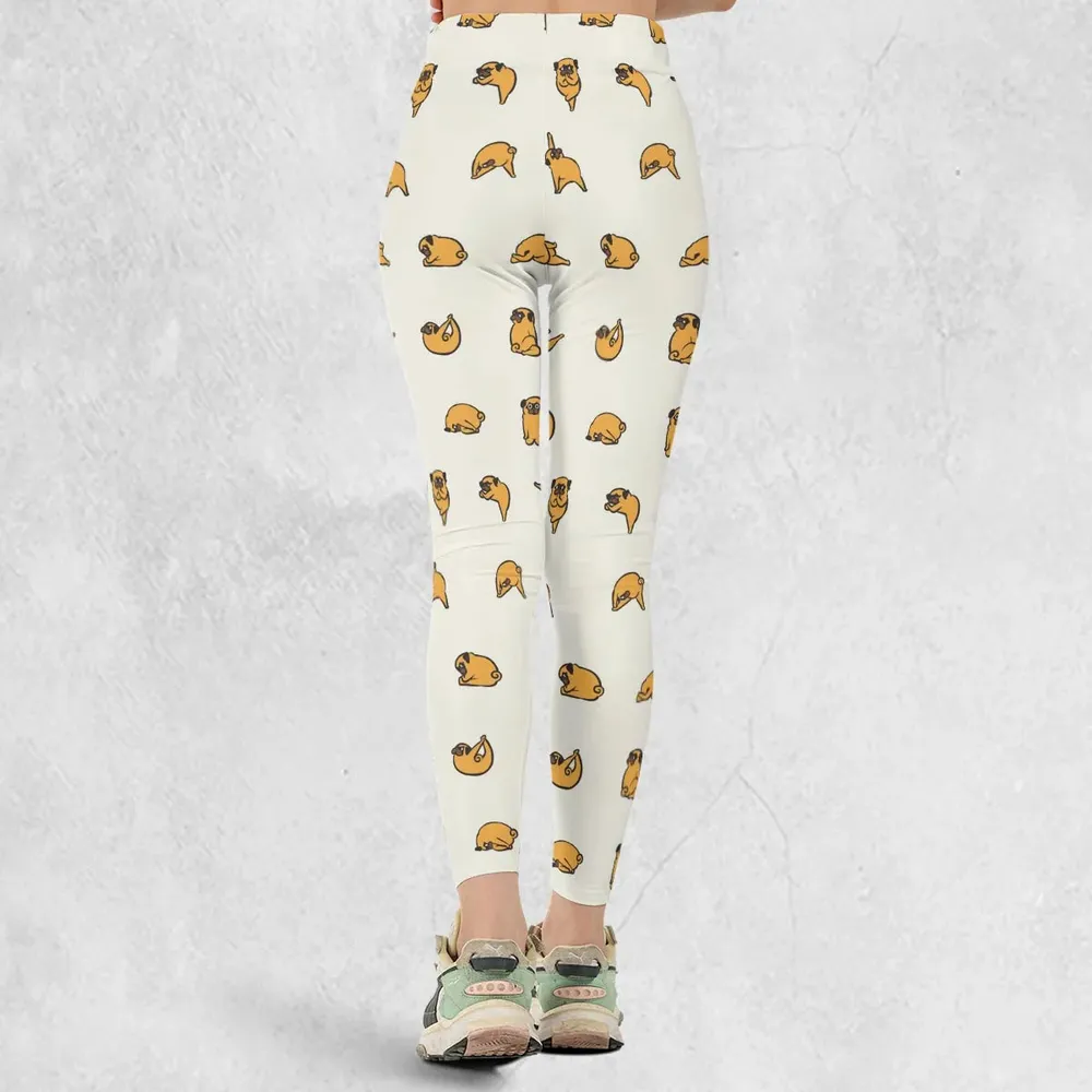 Pug Hot Yoga Pattern Legging - 3