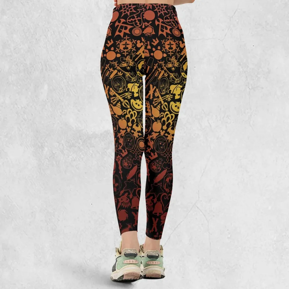 Red Key Heart Kingdom Hearts Legging - 3