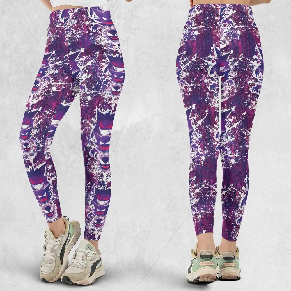 Ghostly Evolution Ghastly Haunter Gengar Pokemon Hawaiian Legging - 1