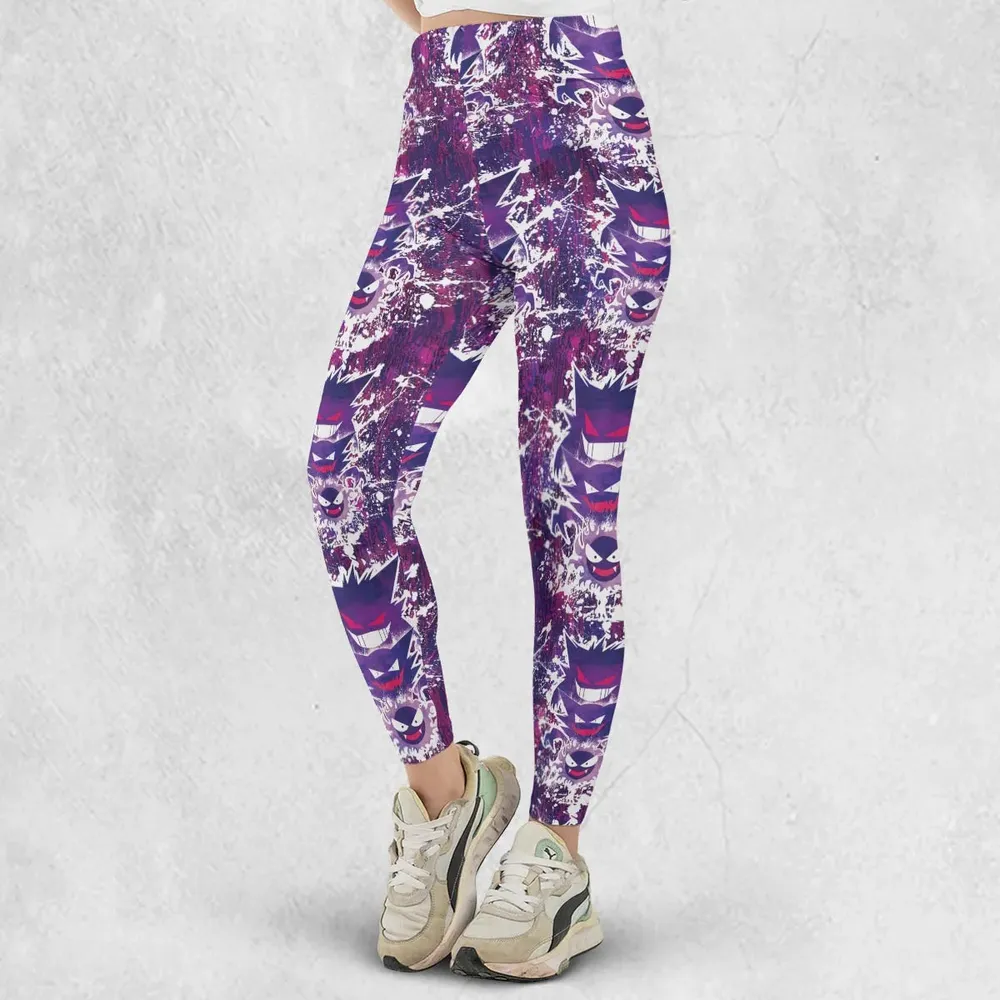 Ghostly Evolution Ghastly Haunter Gengar Pokemon Hawaiian Legging - 2