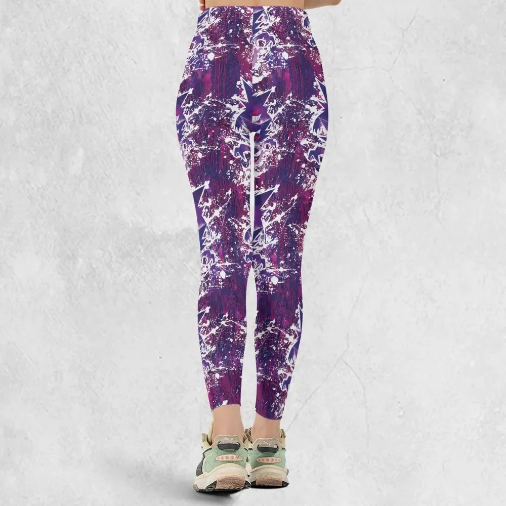 Ghostly Evolution Ghastly Haunter Gengar Pokemon Hawaiian Legging - 3