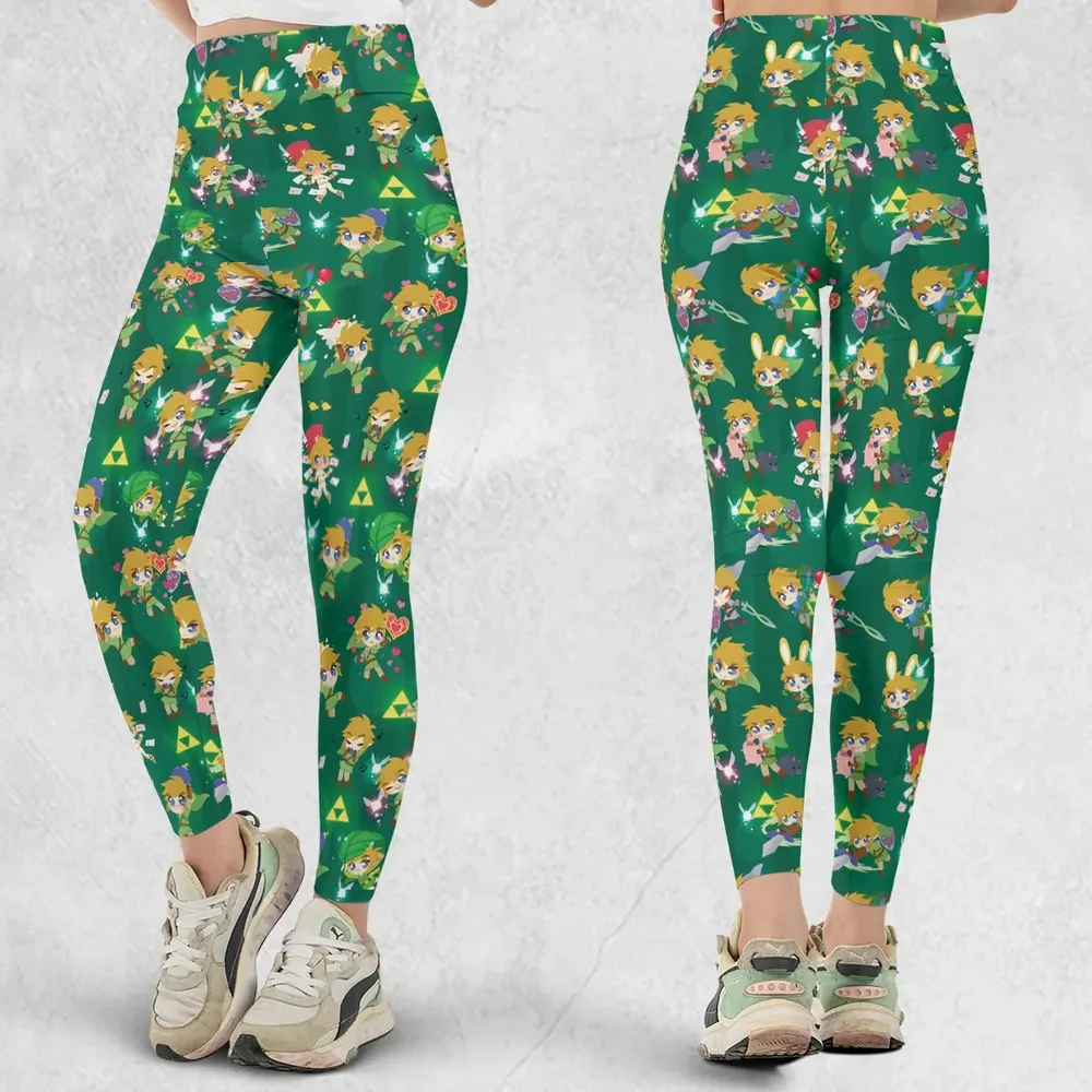 Cute Link Posing The Legend Of Zelda Legging - 1
